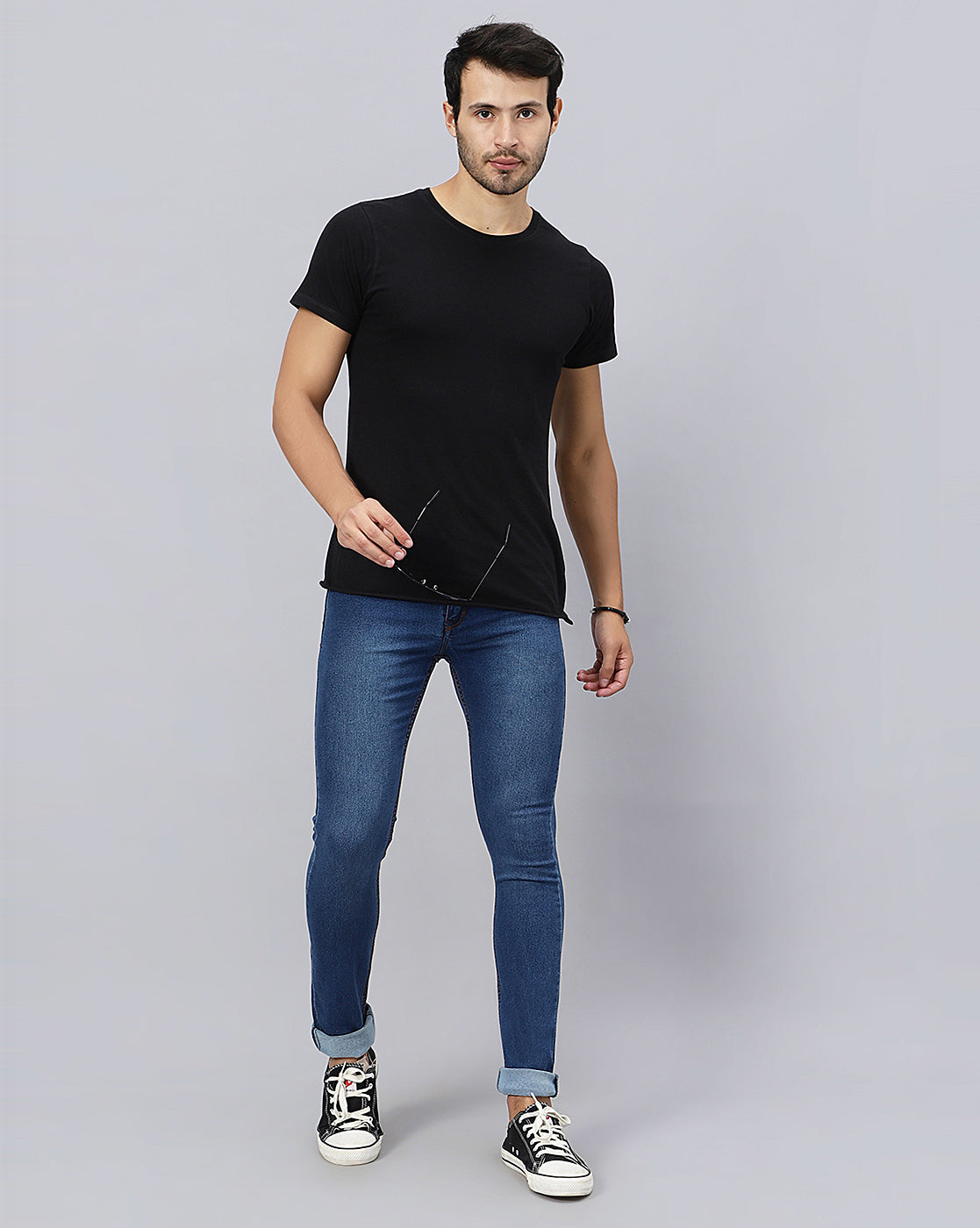 casual model view of True Colors of India Regular Men Blue Jeans