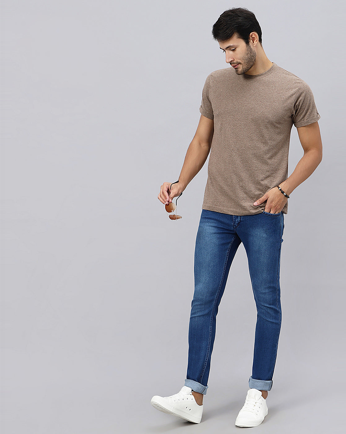 casual view of full model TCI (True Colors of India) Regular Men Blue Jeans