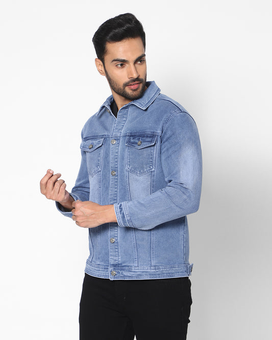 True Colors of India®️ (TCI) Men Light blue Denim Jacket