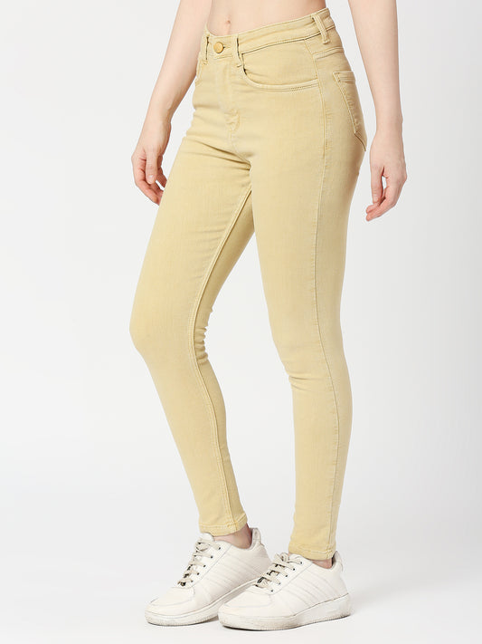 Cefalu®️ Women Denim Beige Ankle Length Jeans