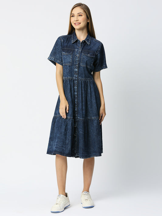 Dress with working Slit Pocket and flap pocket