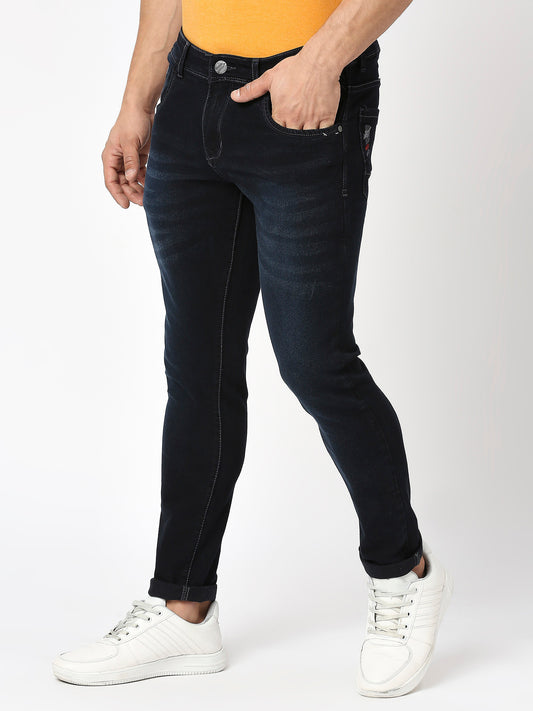 True Colors of India®️ (TCI) Men's slim fit carbon blue stretchable jeans pant