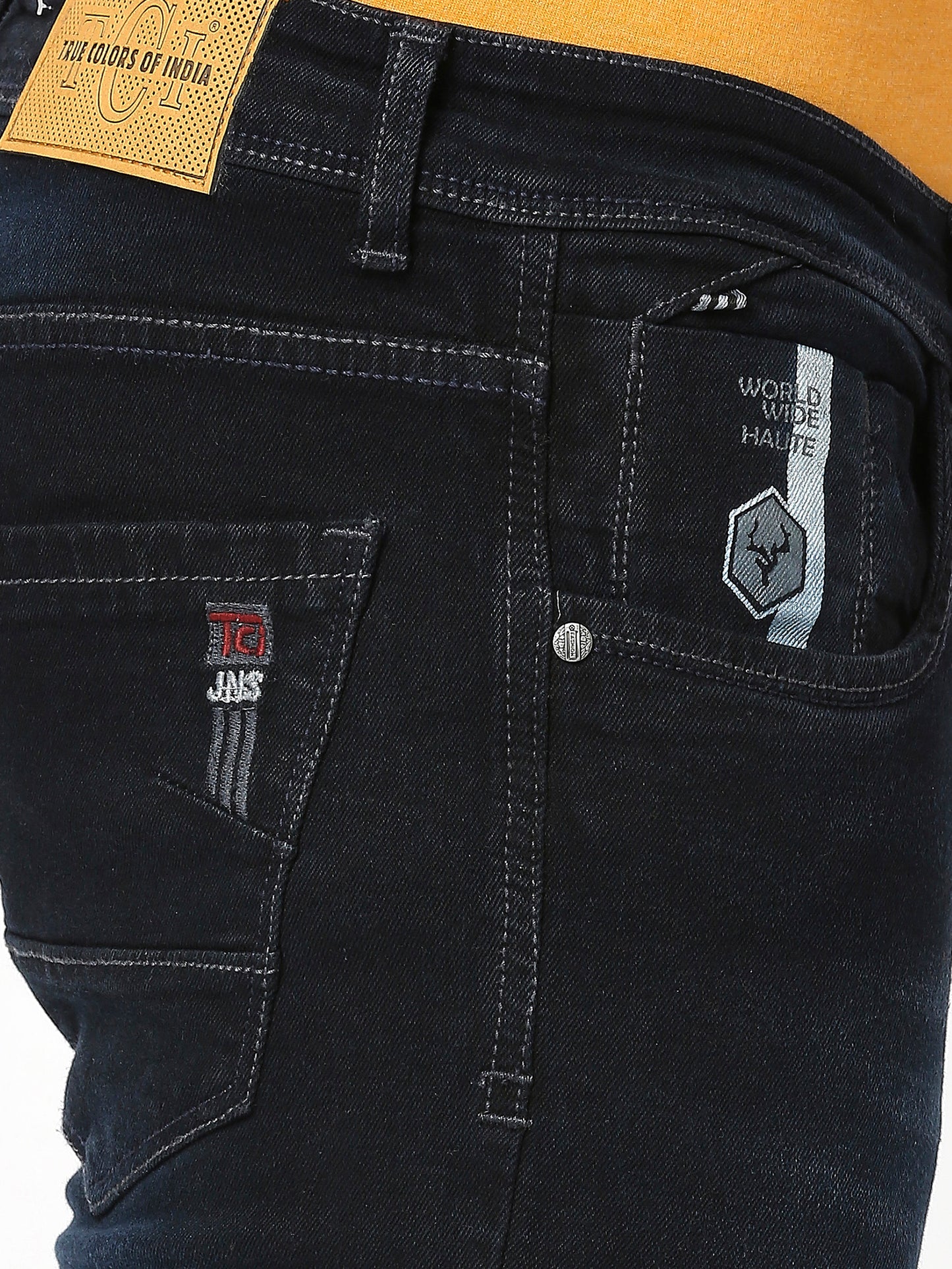 True Colors of India®️ (TCI) Men's slim fit carbon blue stretchable jeans pant