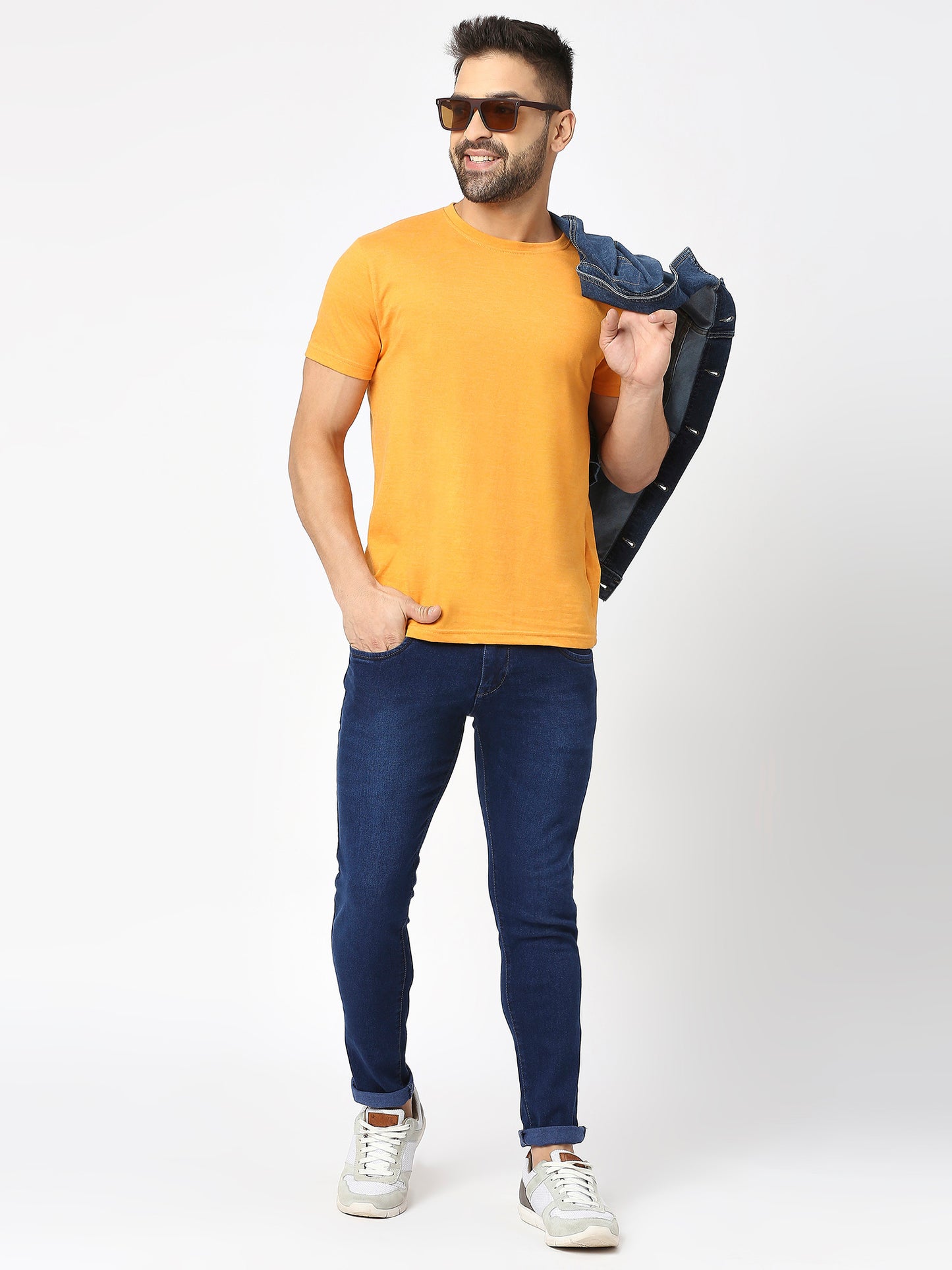 True Colors of India®️ (TCI) Men's slim fit Mid blue stretchable jeans pant