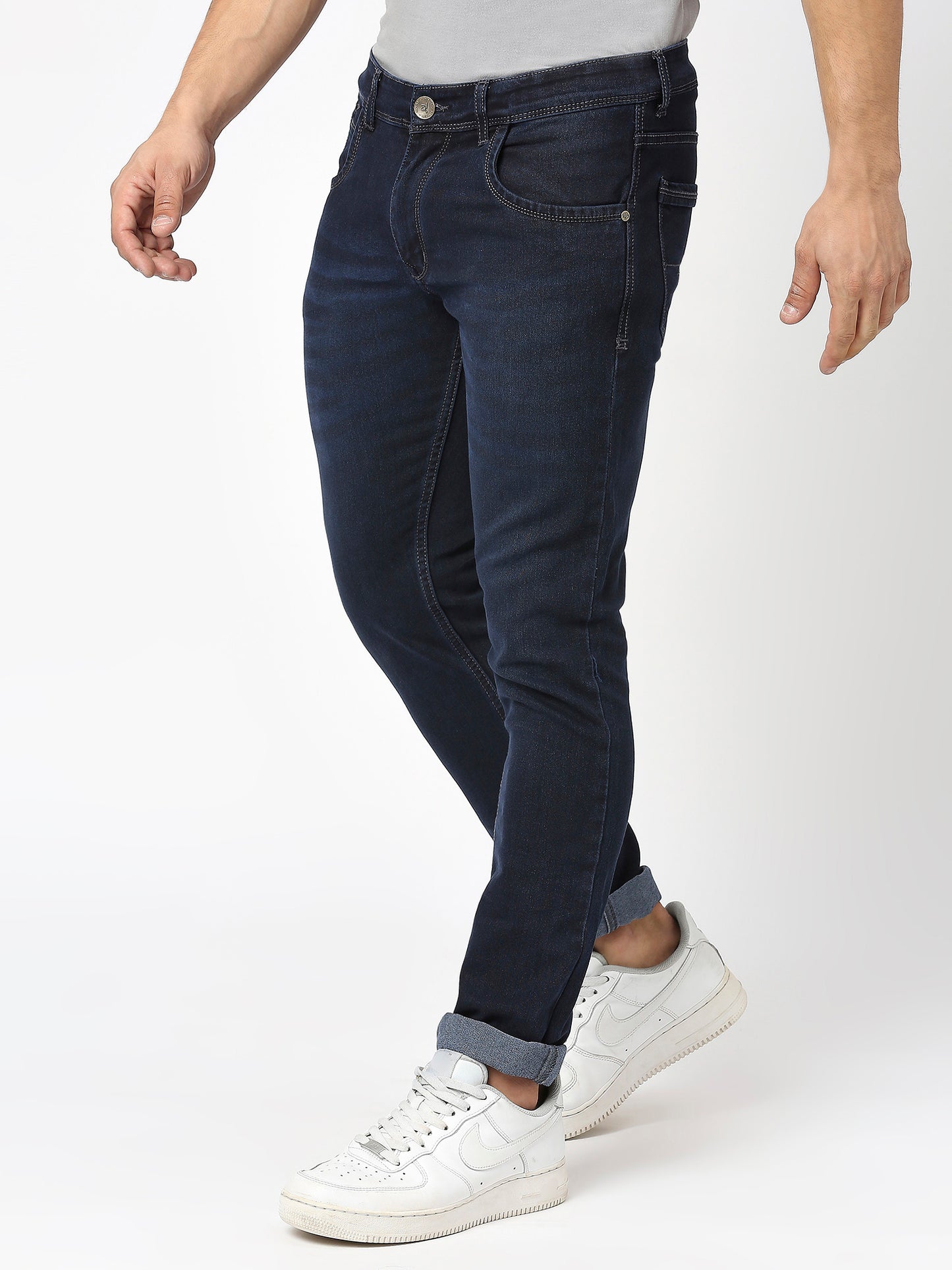 True Colors of India®️ (TCI) Men's slim fit carbon blue stretchable jeans pant