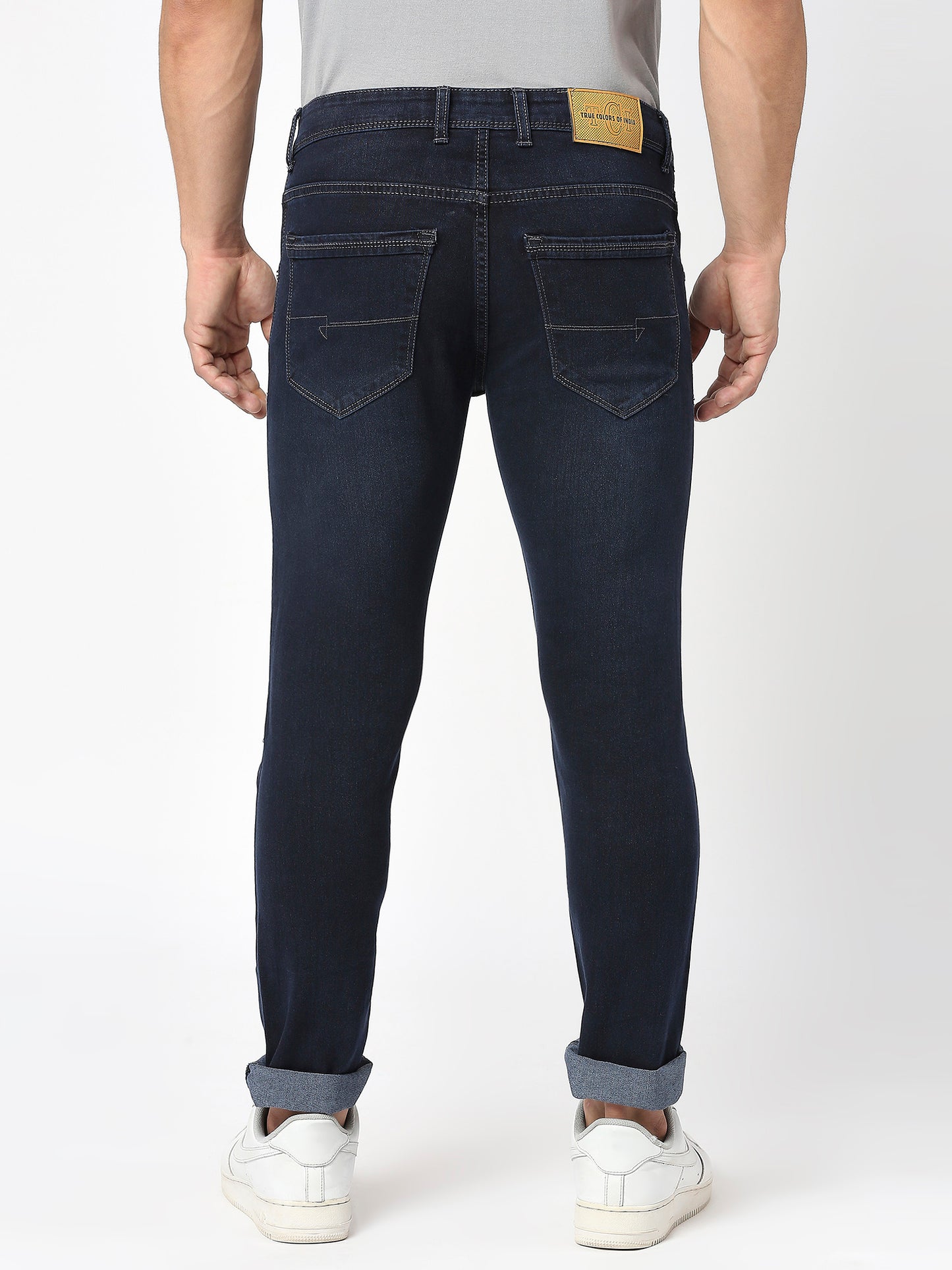 True Colors of India®️ (TCI) Men's slim fit carbon blue stretchable jeans pant