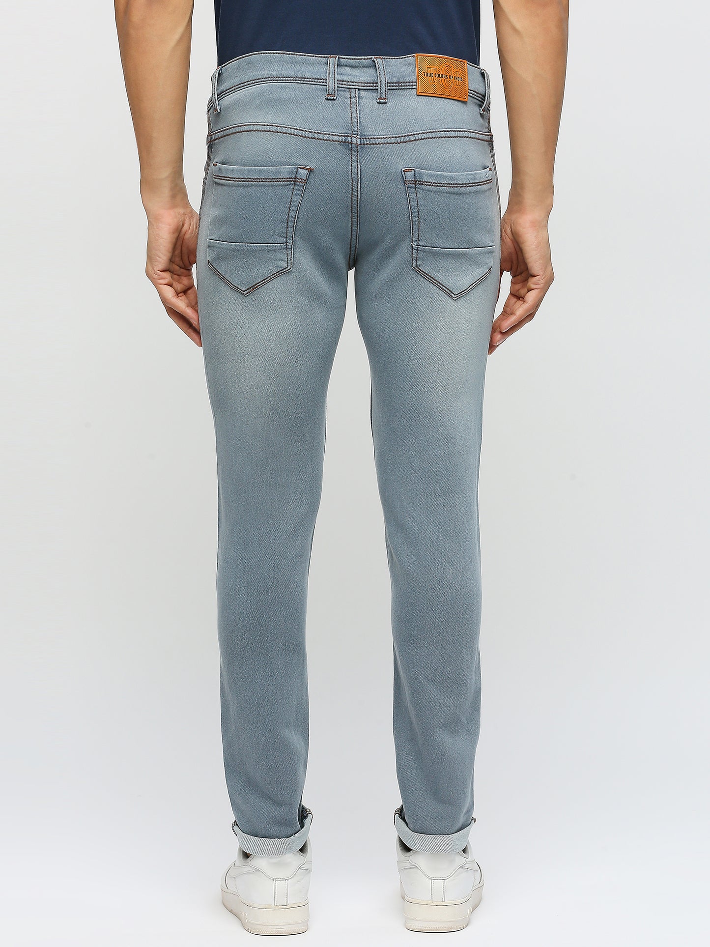 True Colors of India®️ (TCI) Light Grey Men's Slim Fit Stretchable Fabric Casual Wear Denim Jeans