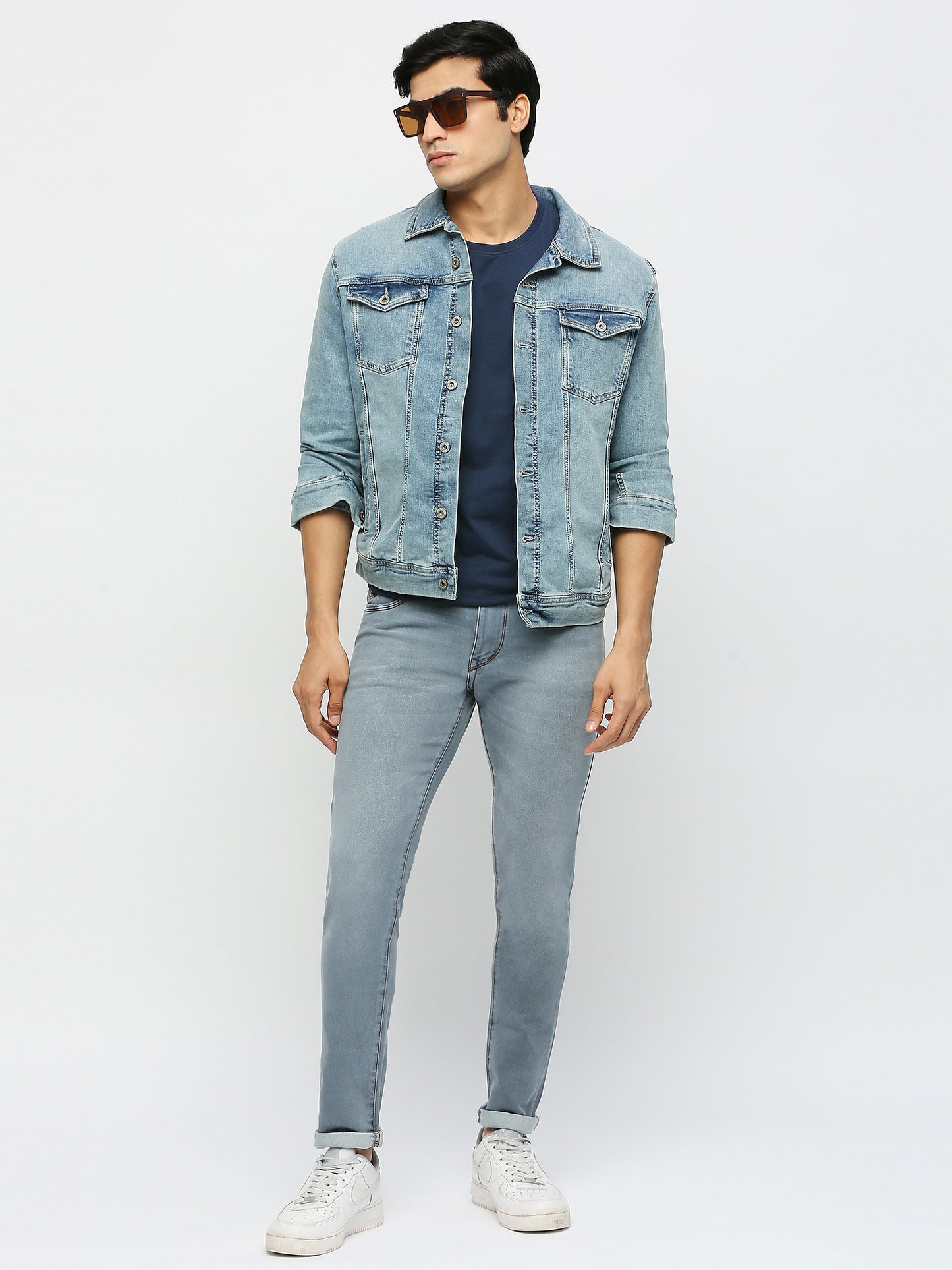 True Colors of India®️ (TCI) Light Grey Men's Slim Fit Stretchable Fabric Casual Wear Denim Jeans