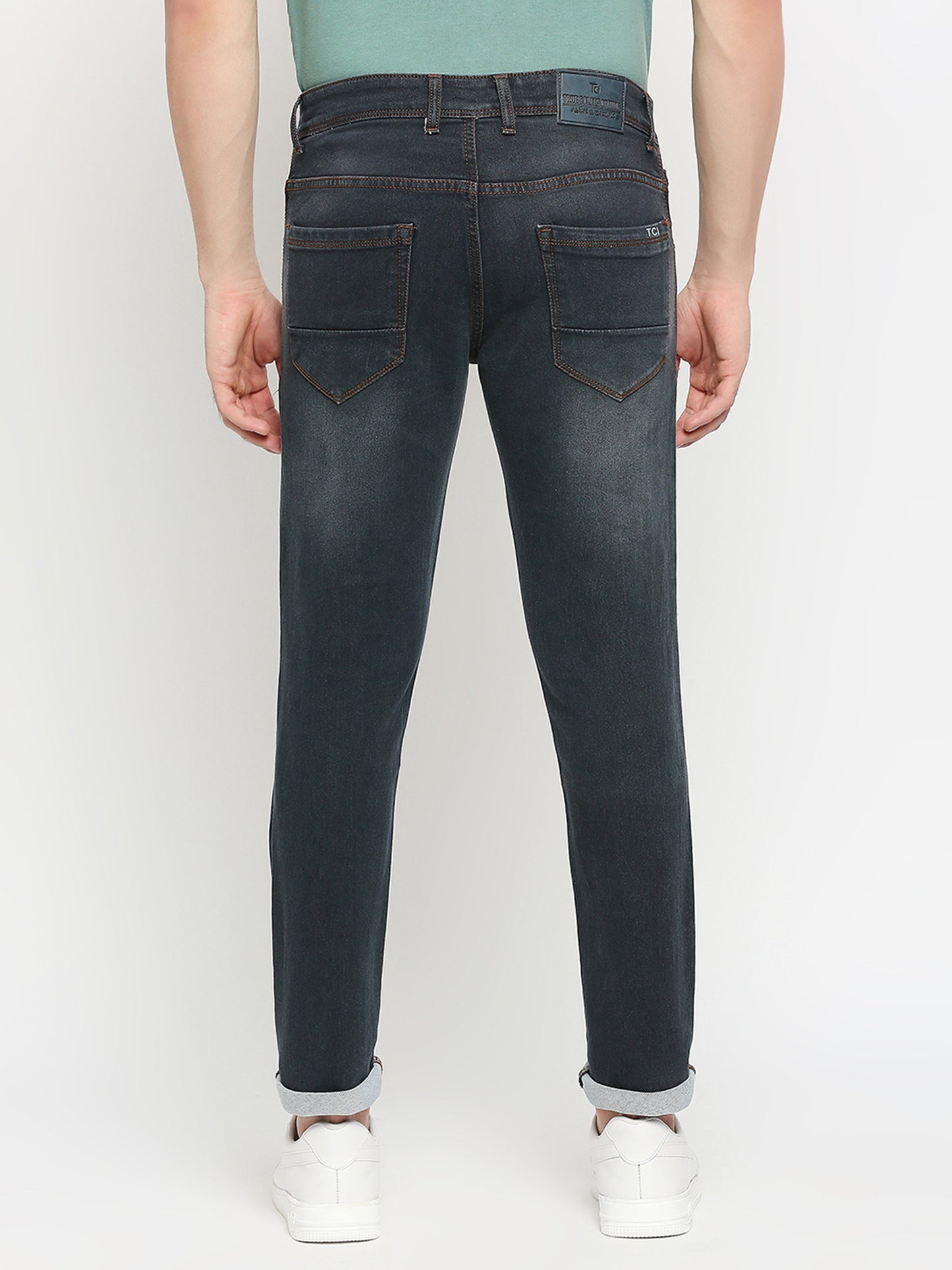 True Colors of India®️ (TCI) Dark Grey Men's Slim Fit Stretchable Fabric Casual Wear Denim Jeans