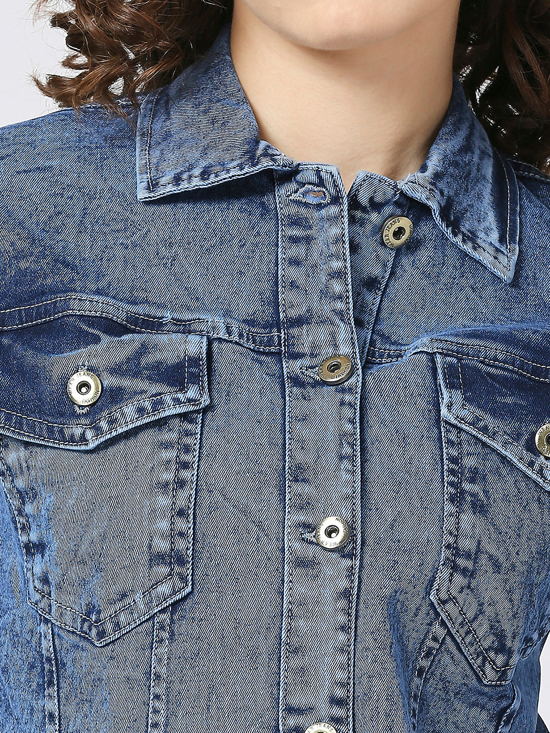 Cefalu Light Blue Denim Jacket for women