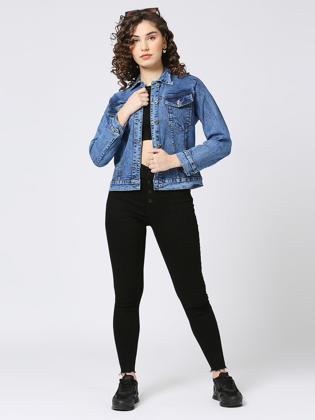 Cefalu Light Blue Denim Jacket for women