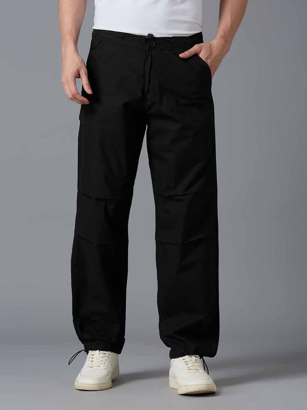 TCI Men Black Parachute Pants