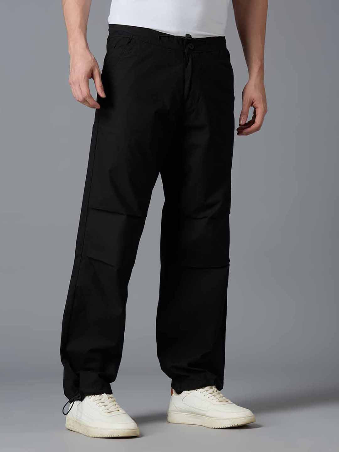 TCI Men Black Parachute Pants