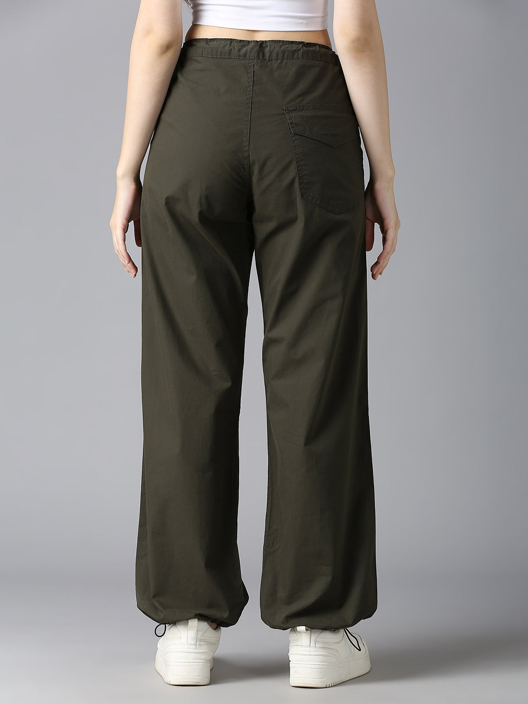Cefalu Women Militiary Green Parachute Pants