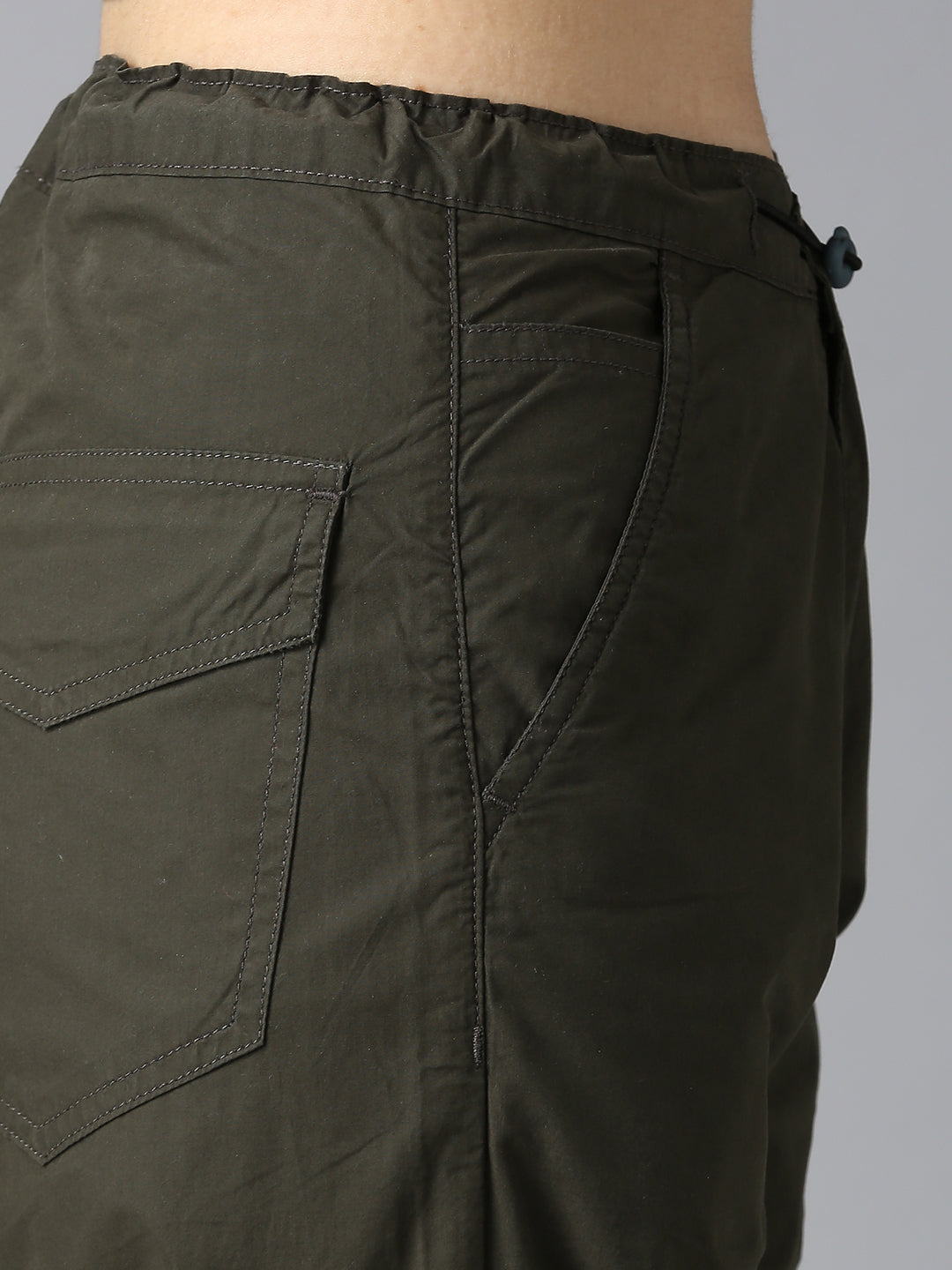 Cefalu Women Militiary Green Parachute Pants