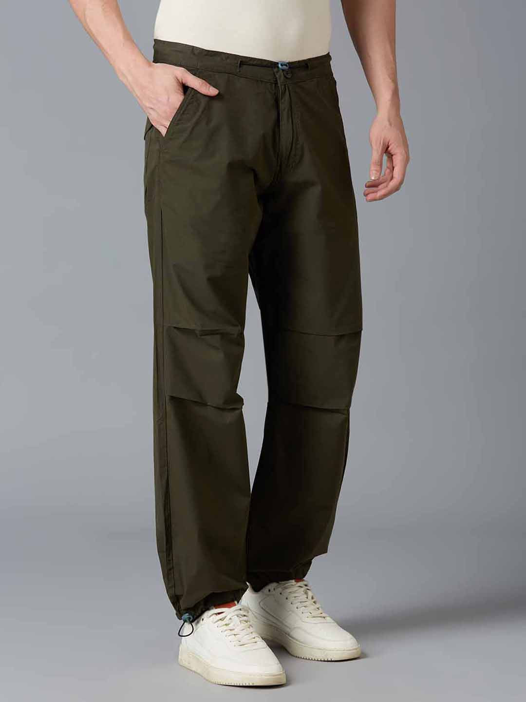 TCI Men Military Green Parachute Pants