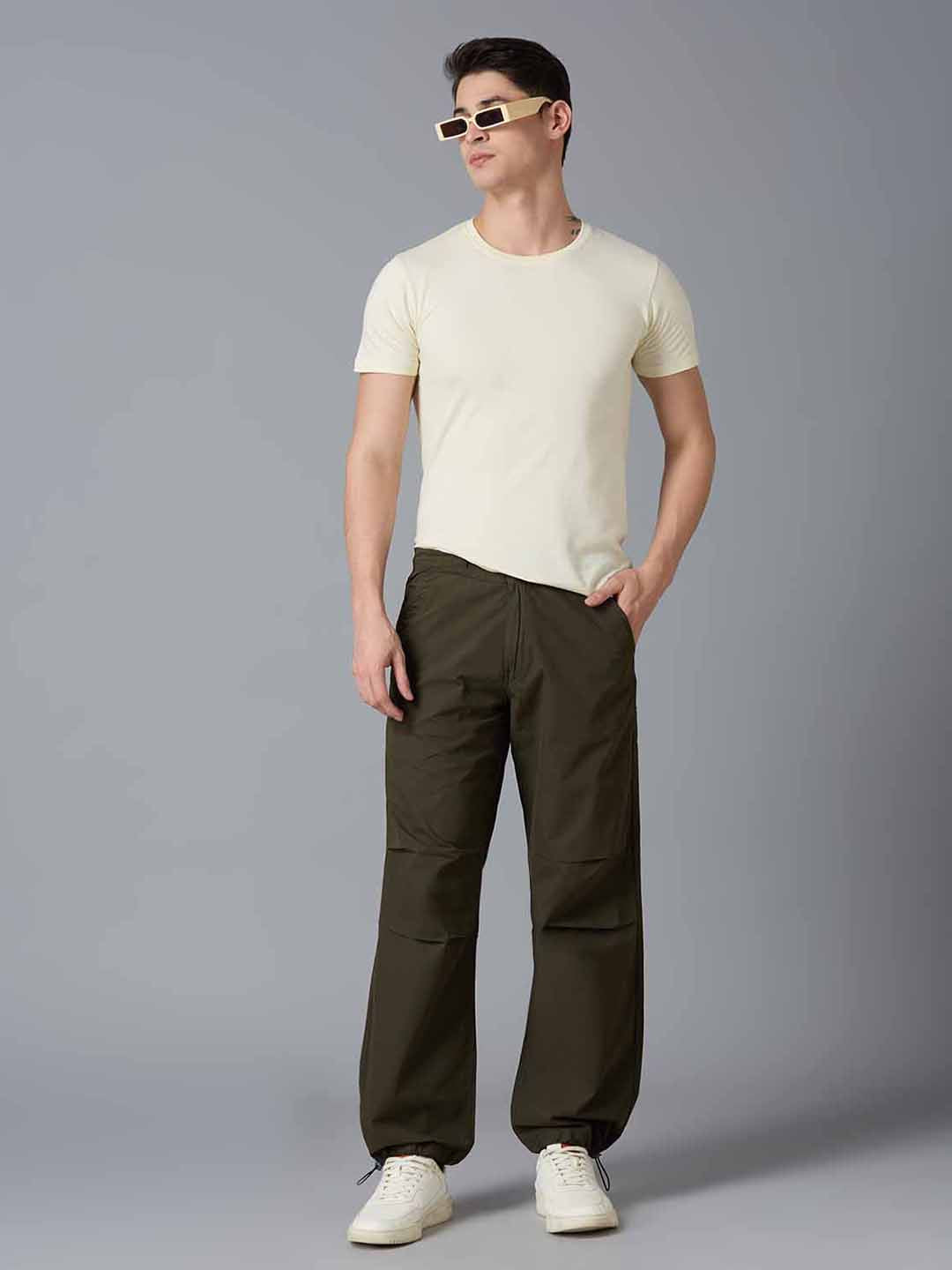 TCI Men Military Green Parachute Pants