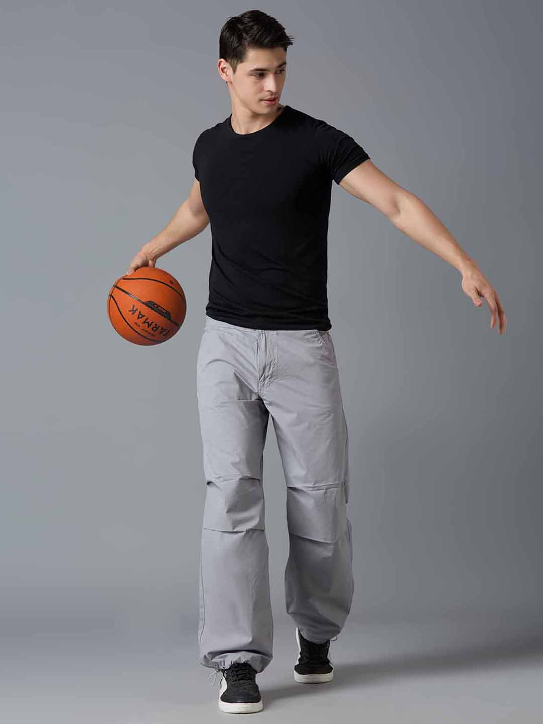 TCI Men Light Grey Parachute Pants