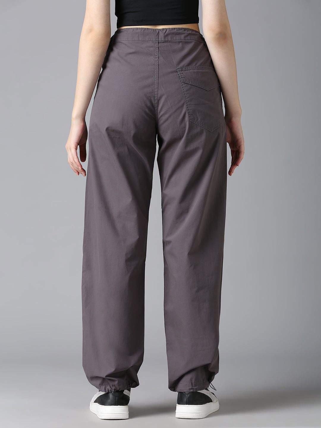 Cefalu Women Dark Grey Parachute Pants