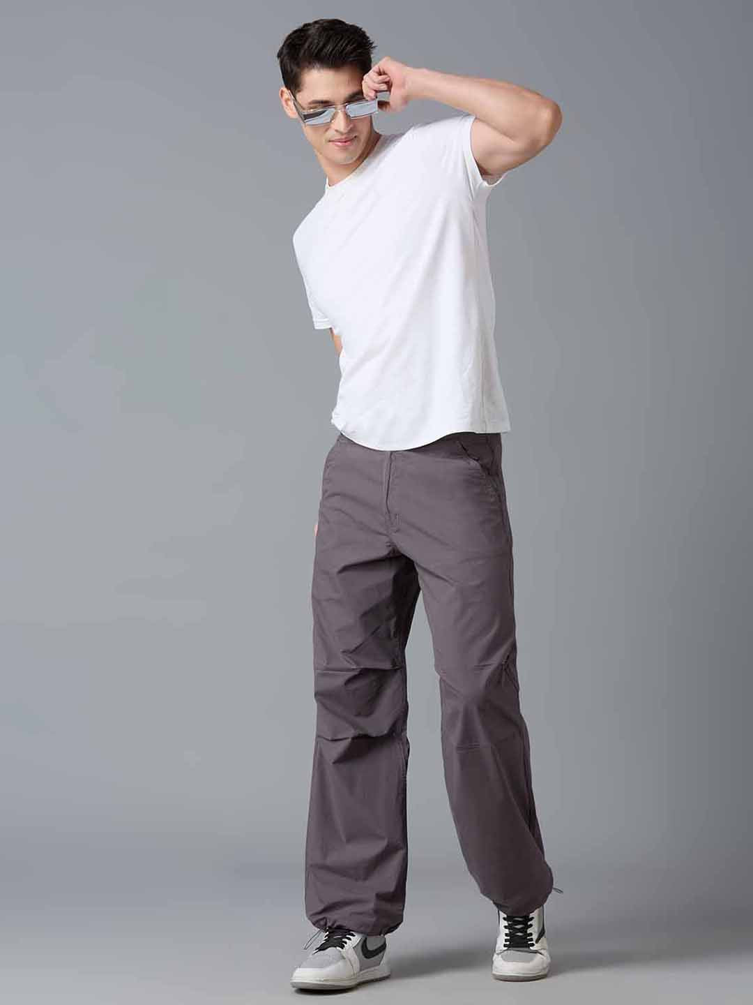 TCI Men Dark Grey Parachute Pants