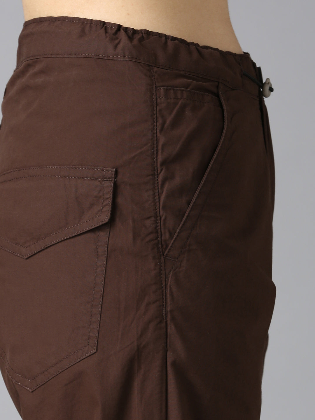 Cefalu Women Brown Parachute Pants