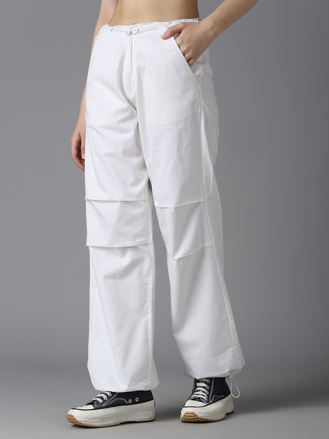 Cefalu Women White Parachute Pants