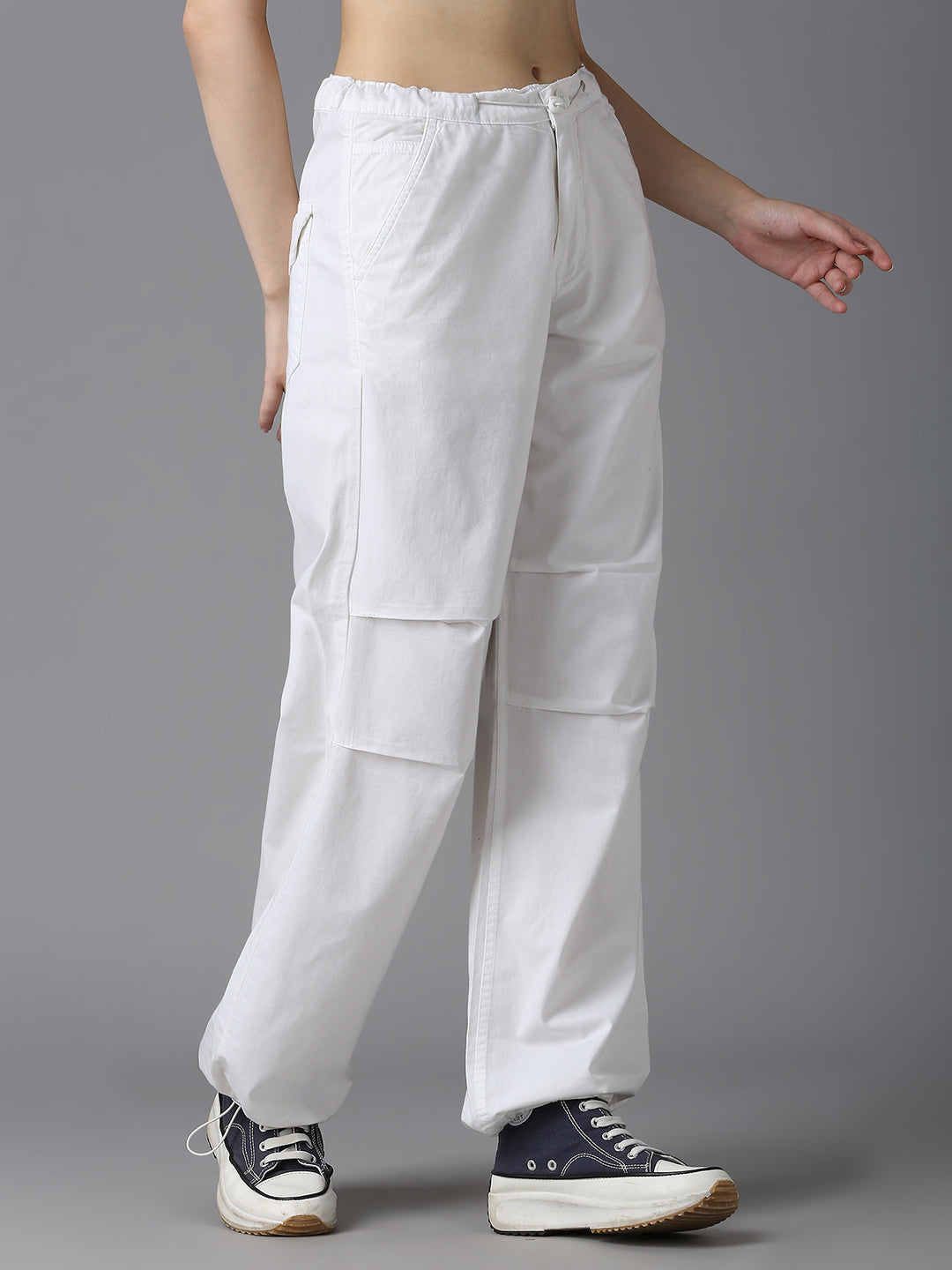 Cefalu Women White Parachute Pants