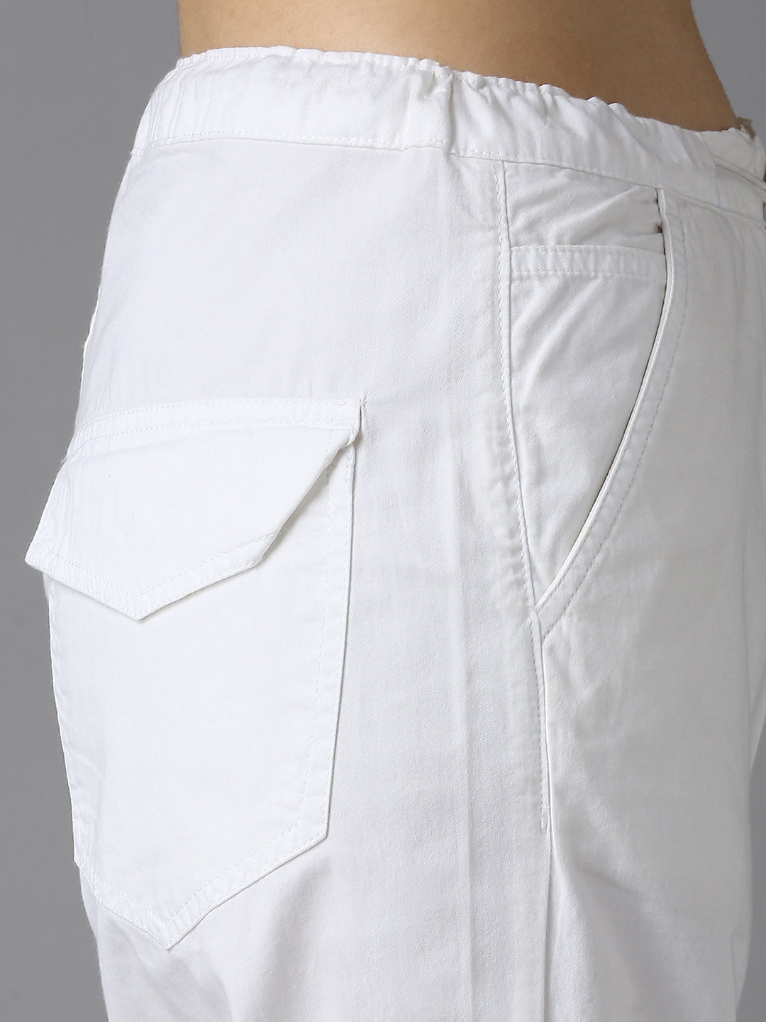 Cefalu Women White Parachute Pants