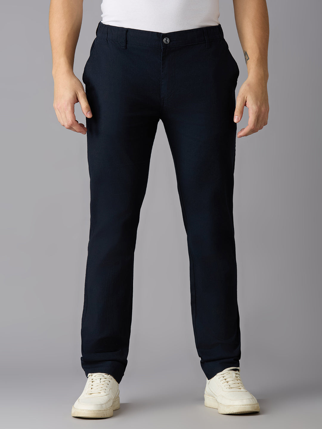 TCI Men Navy Blue Traveller Pants