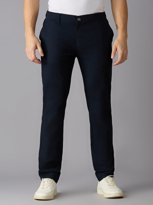 TCI Men Navy Blue Traveller Pants