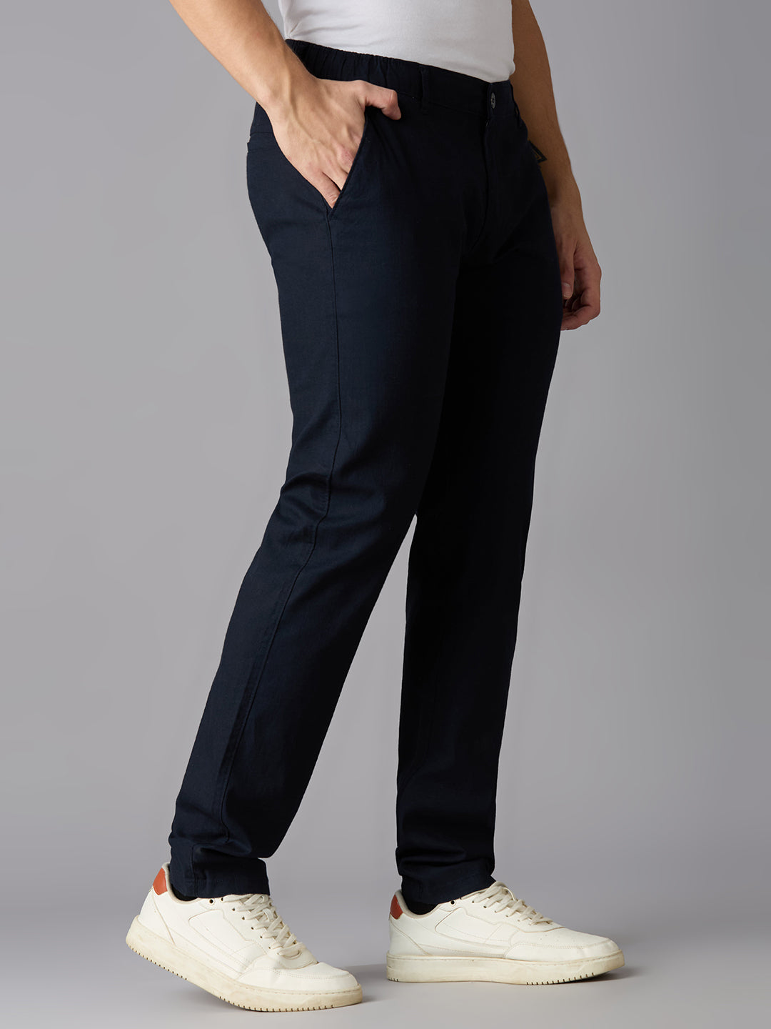 TCI Men Navy Blue Traveller Pants