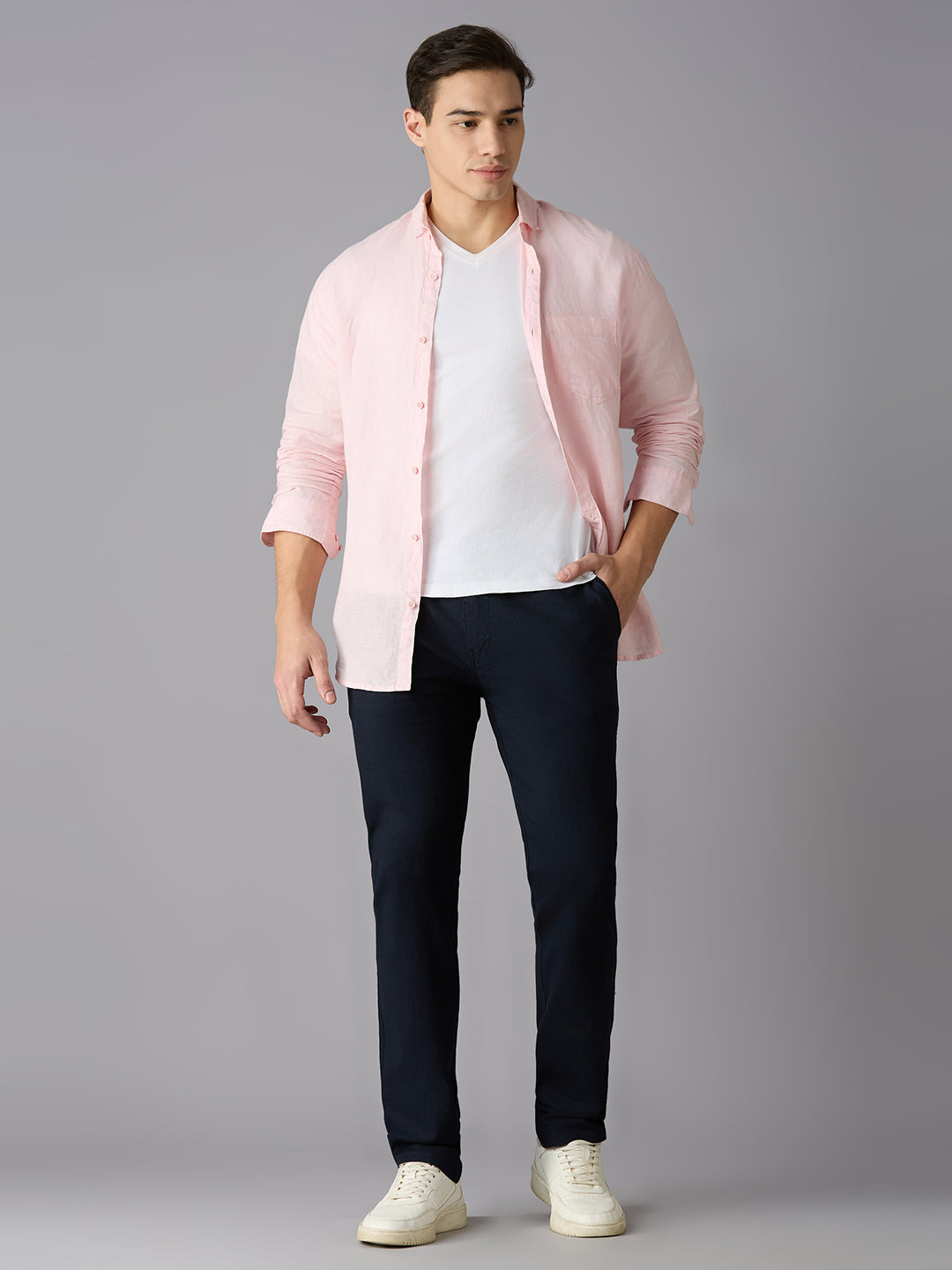TCI Men Navy Blue Traveller Pants