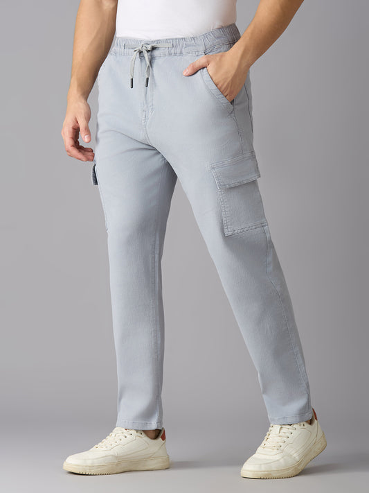 TCI Men Grey Cargo Pants
