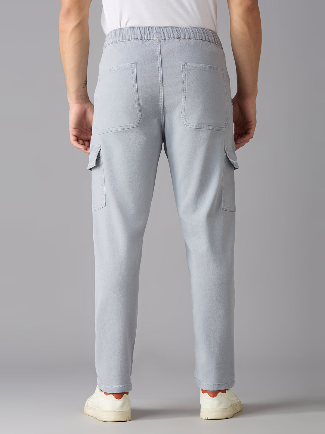 TCI Men Grey Cargo Pants