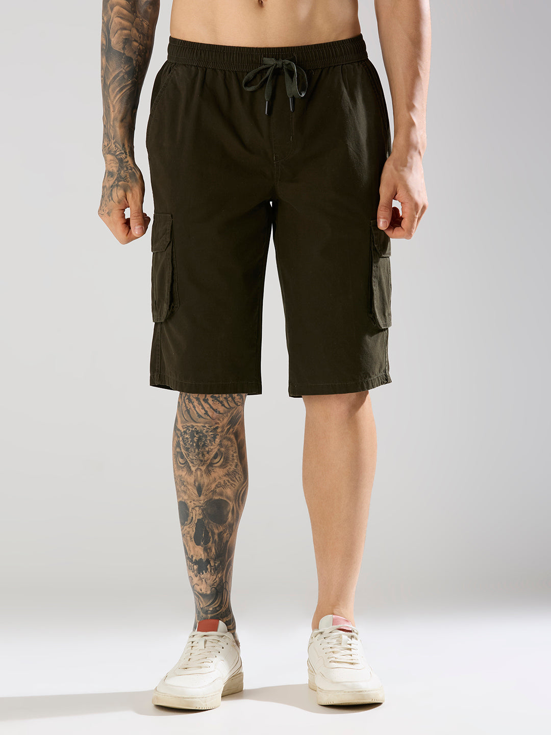TCI Men Military Green Capri Pants