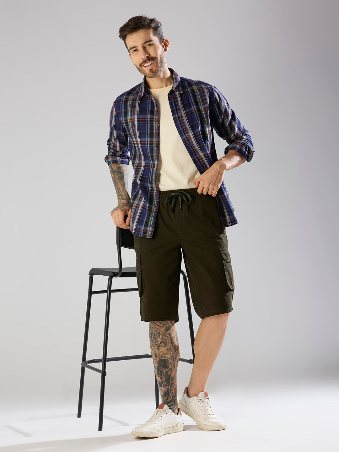 TCI Men Military Green Capri Pants