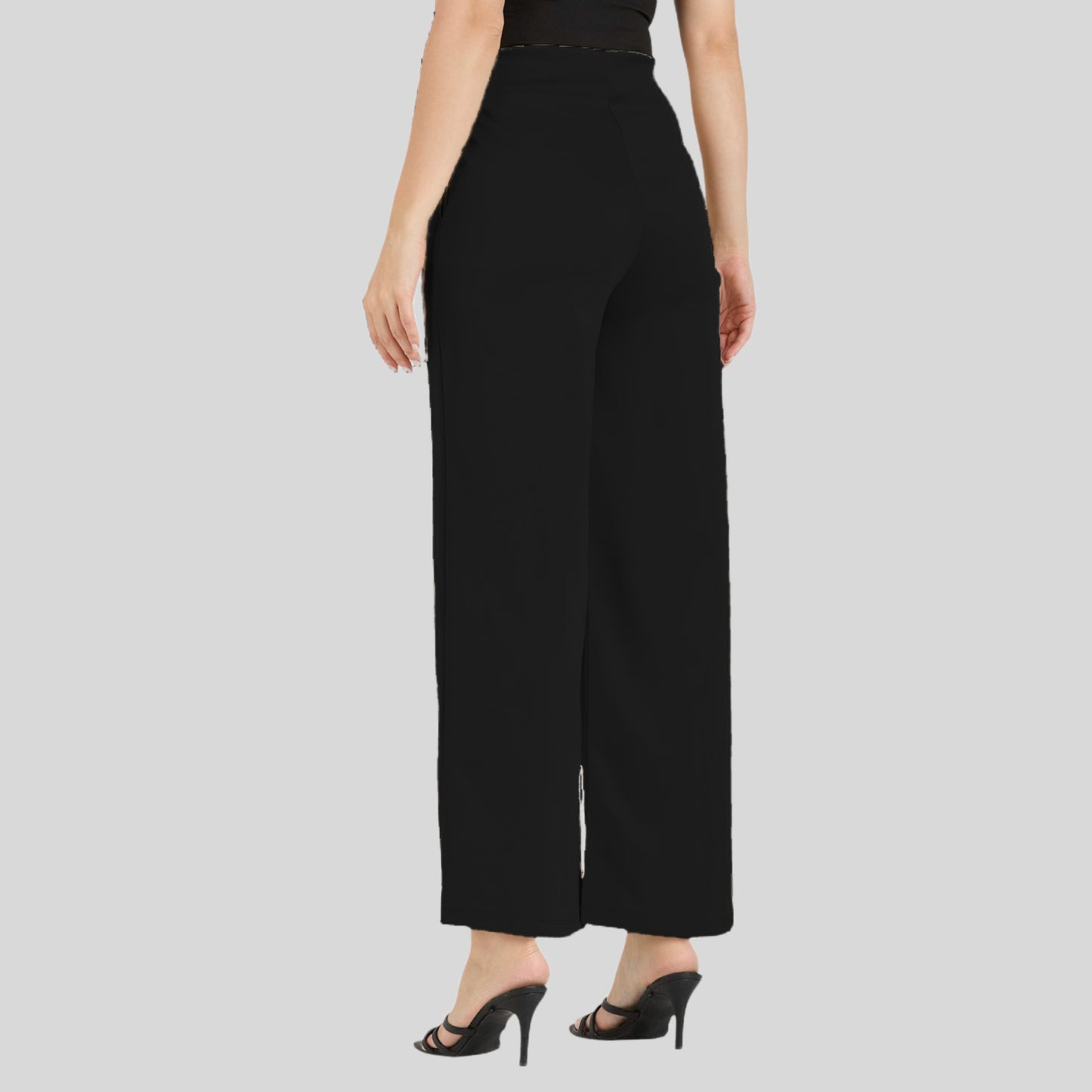 Cefalu Women Black Wide Leg Trousers