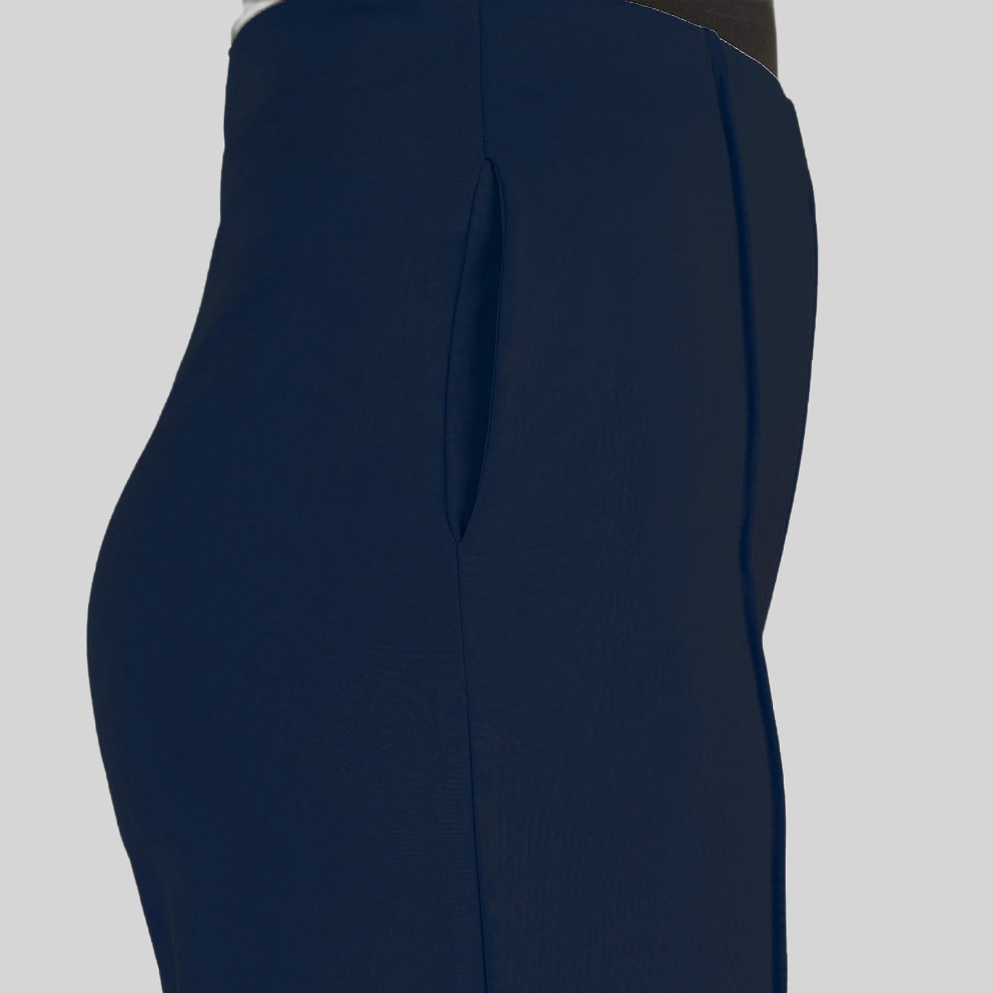 Cefalu Women Navy Blue Wide Leg Trousers
