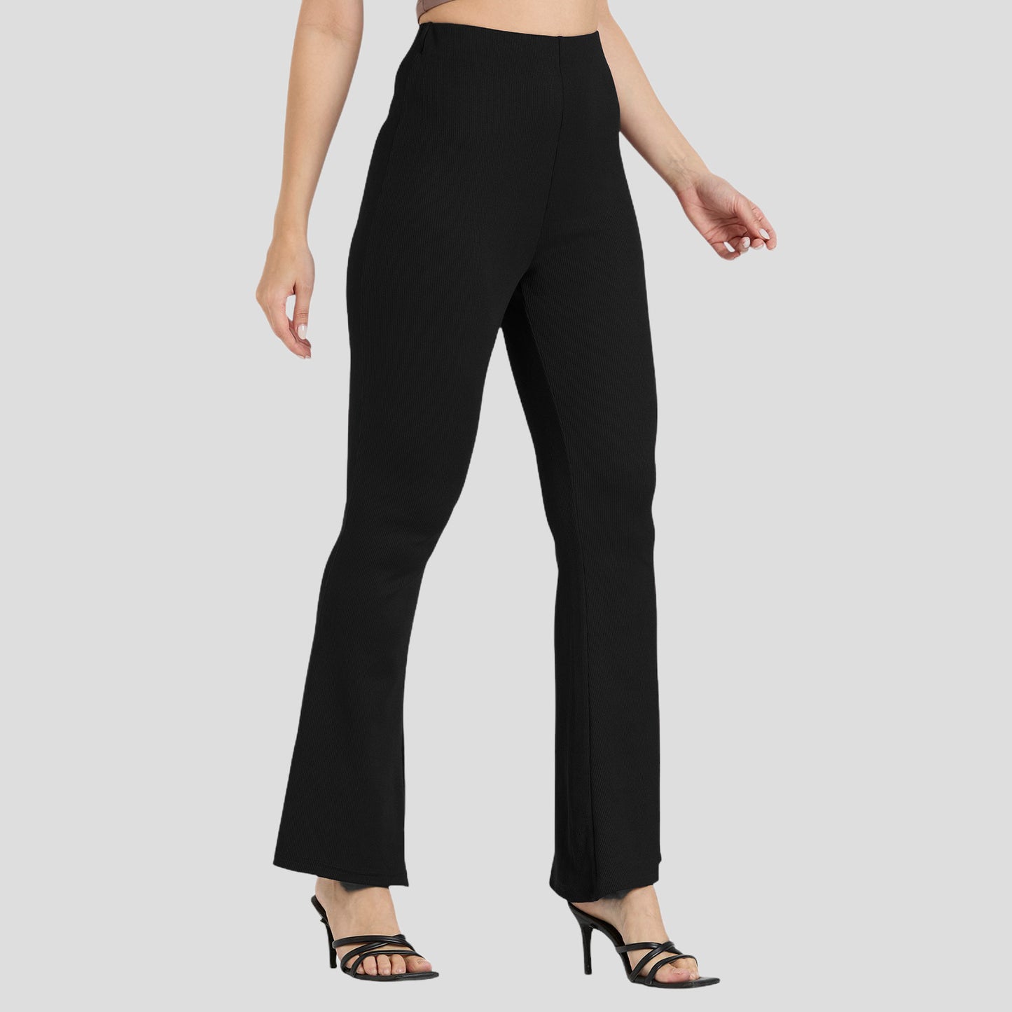 Cefalu Women Black Flared Pants