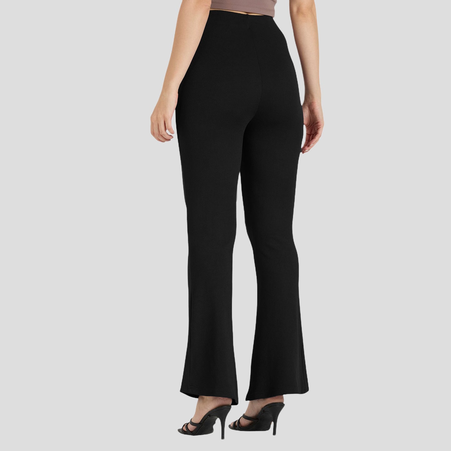 Cefalu Women Black Flared Pants