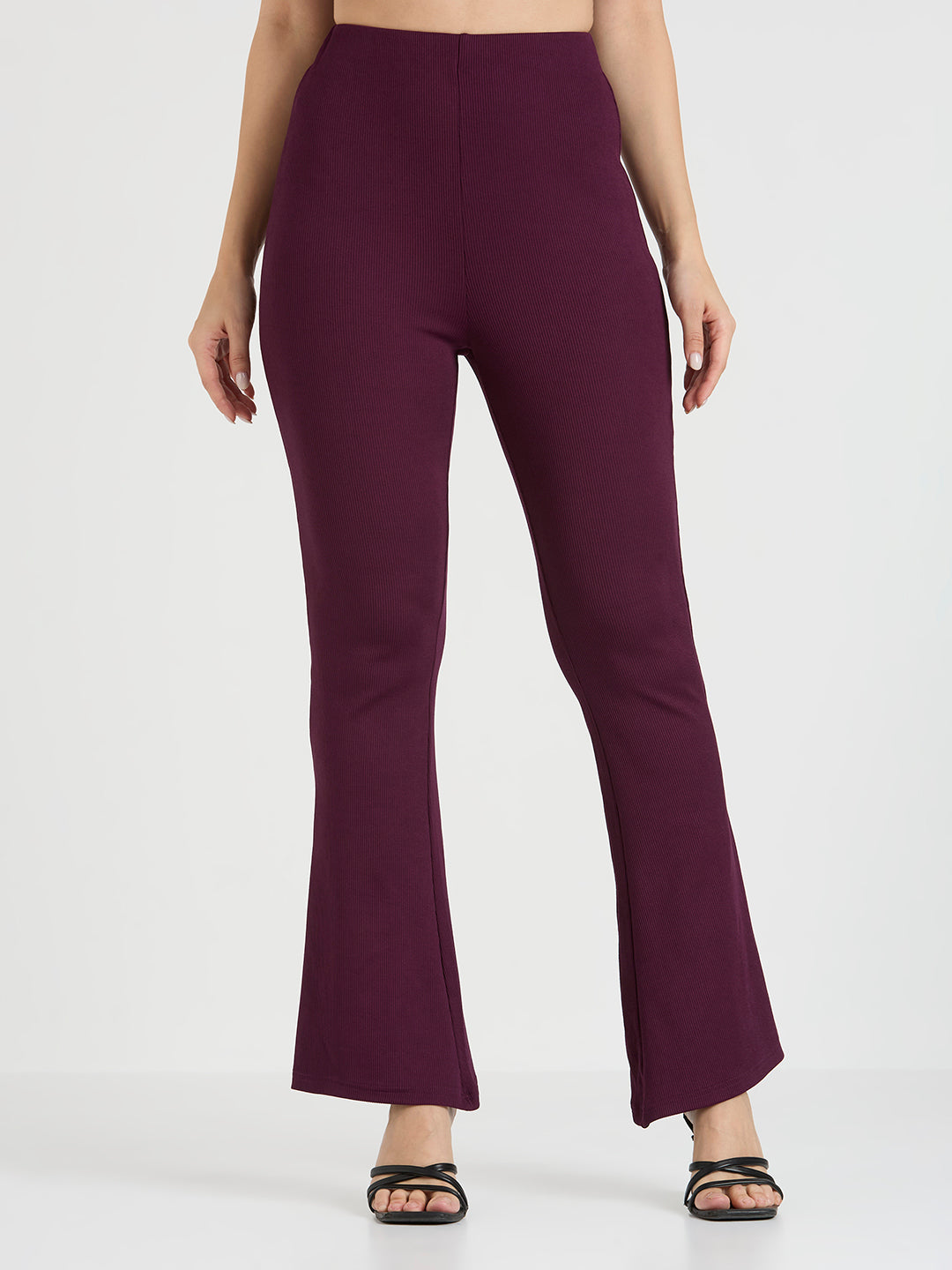 Cefalu Women Wine Flared Pants