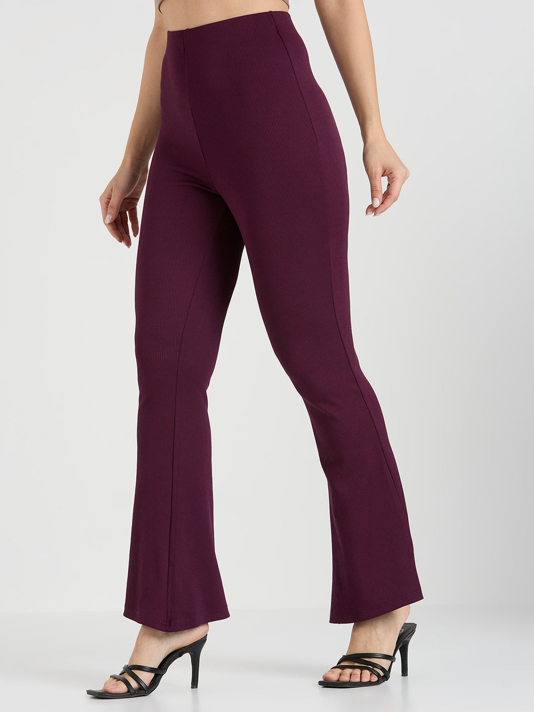 Cefalu Women Wine Flared Pants
