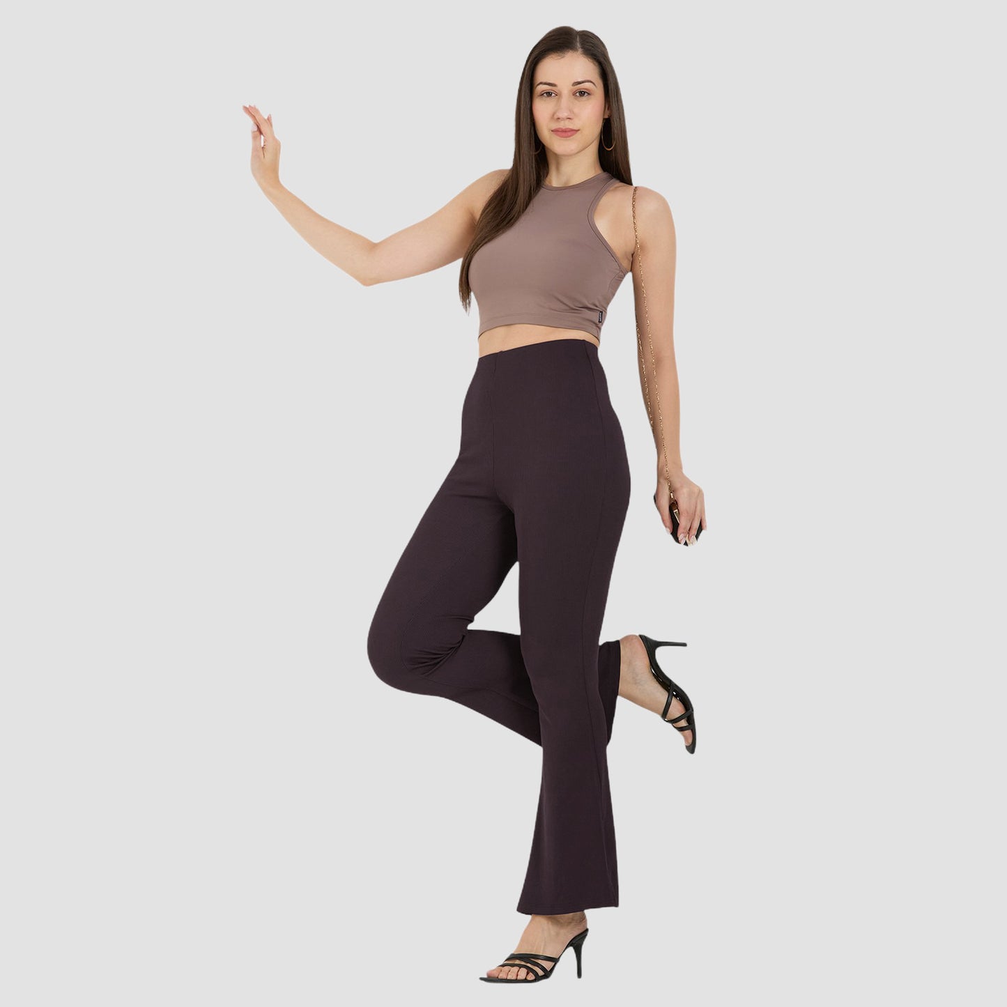 Cefalu Women Brown Flared Pants
