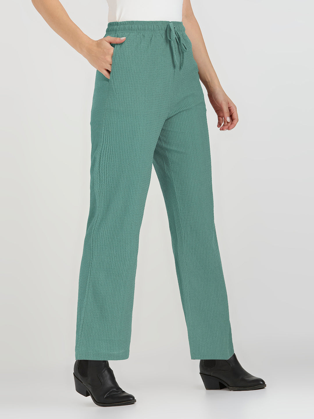 CEFALU Women’s Muscara Lycra Comfort-Fit Pyjama with Side Seam Pockets & Adjustable Waist