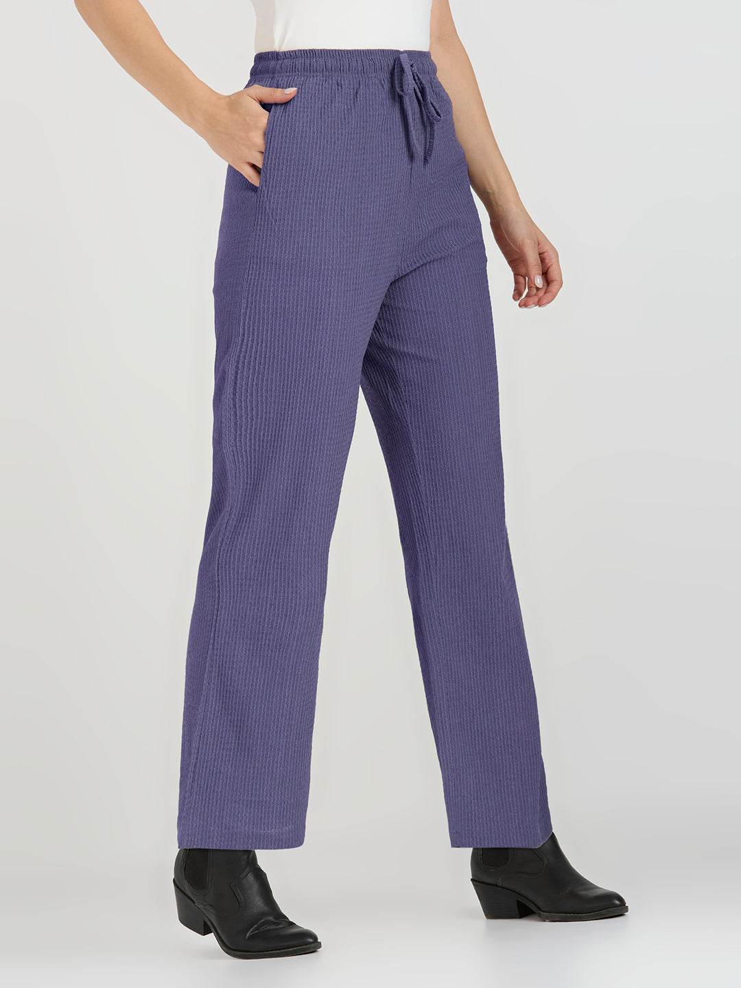CEFALU Women’s Muscara Lycra Comfort-Fit Pyjama with Side Seam Pockets & Adjustable Waist