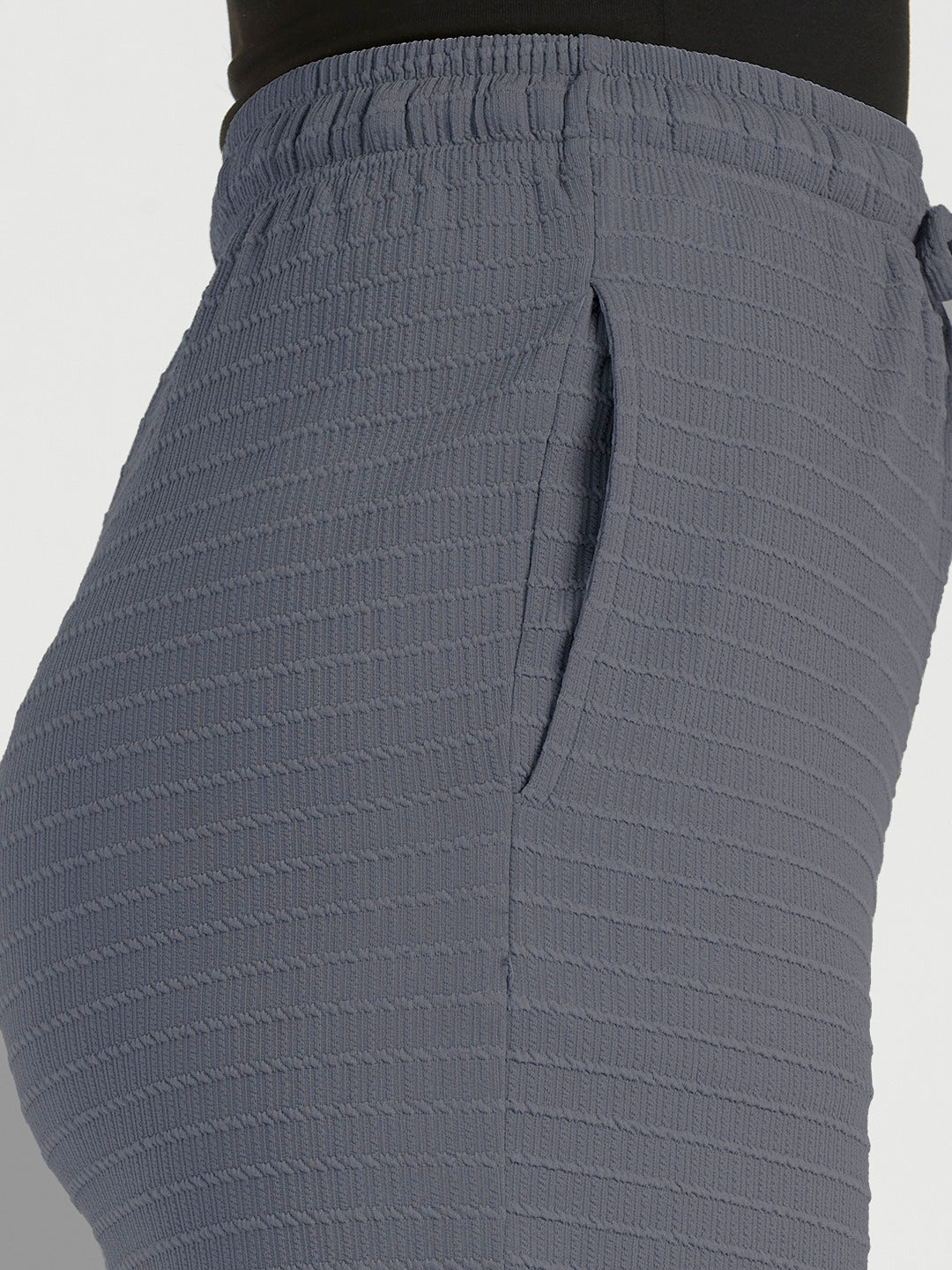 Cefalu Women Dark Grey Straight Fit Trouser