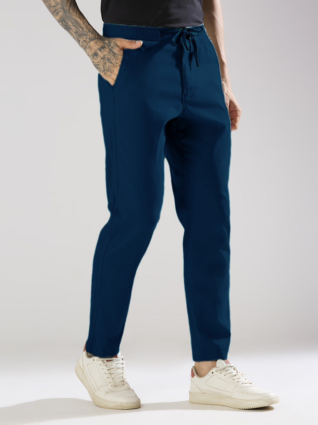 TCI Men Navy Blue Trousers