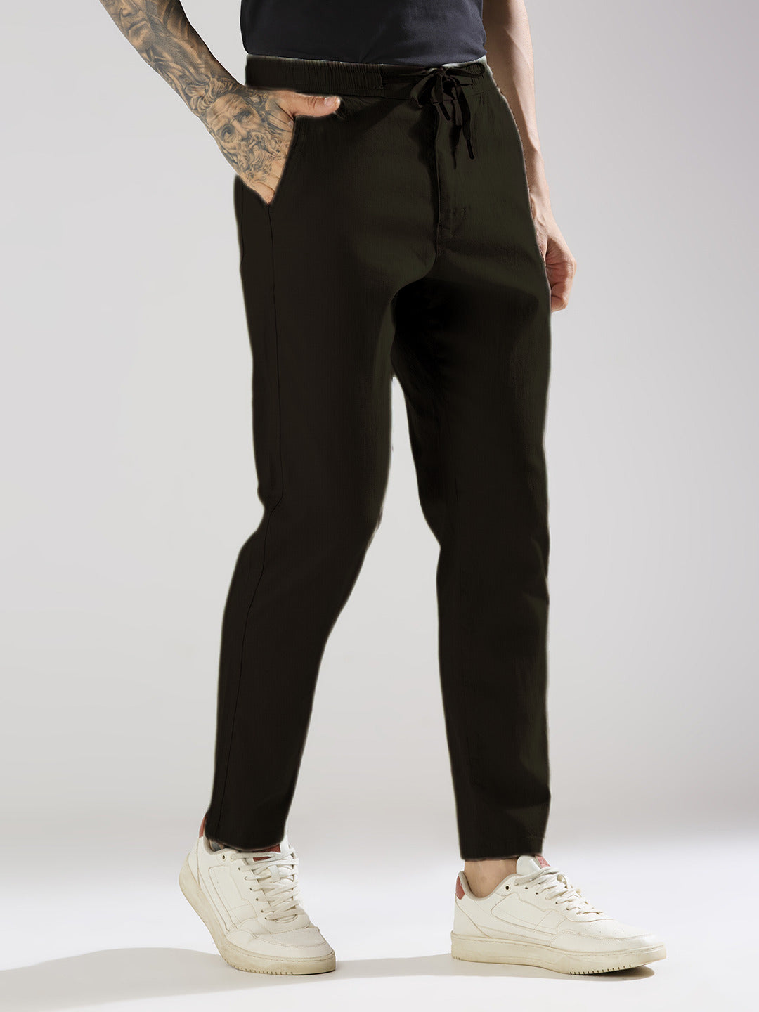 Cefalu Men Dark Brown Trousers