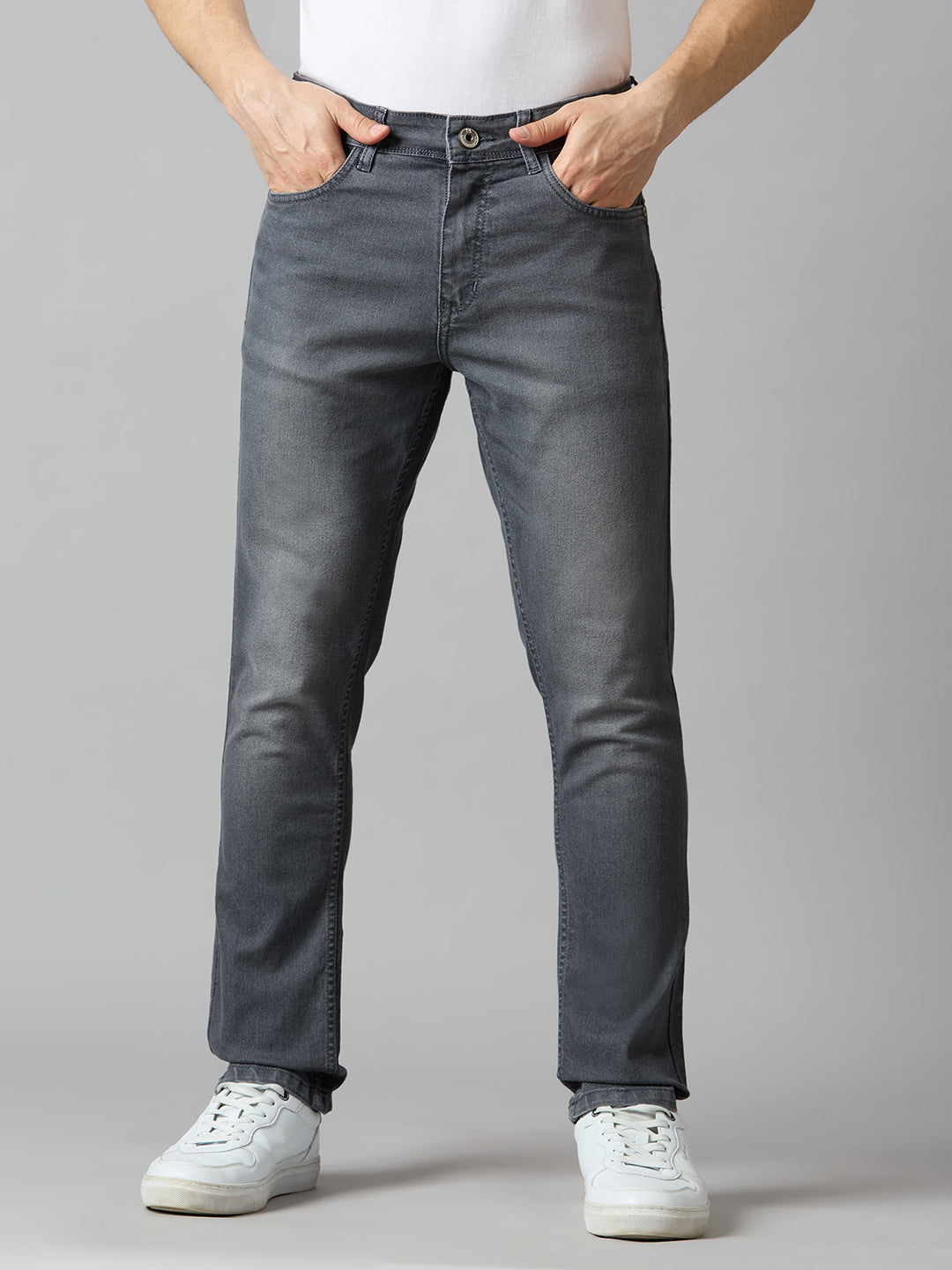 TCI Men Grey Slim Fit Jeans
