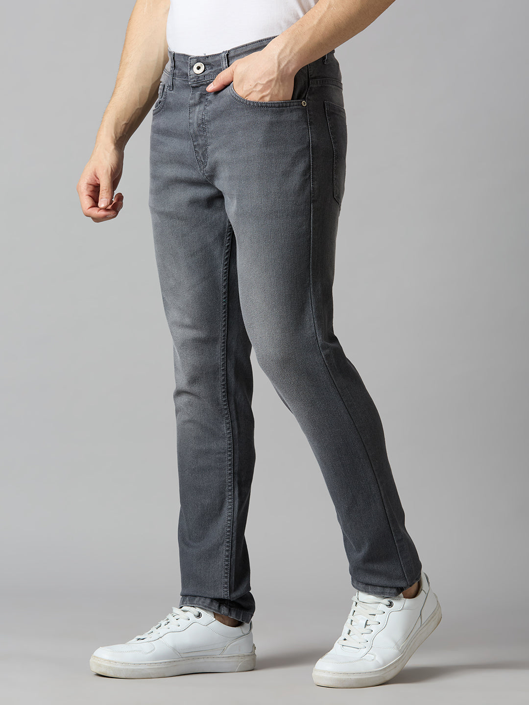 TCI Men Grey Slim Fit Jeans
